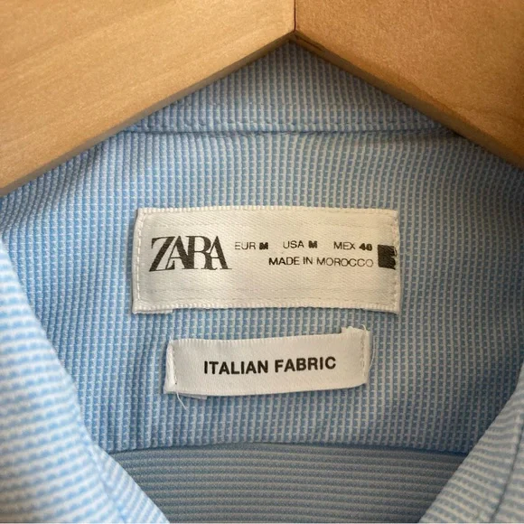 Zara Sky Blue Men's Dress Shirt - Picture 10 of 10